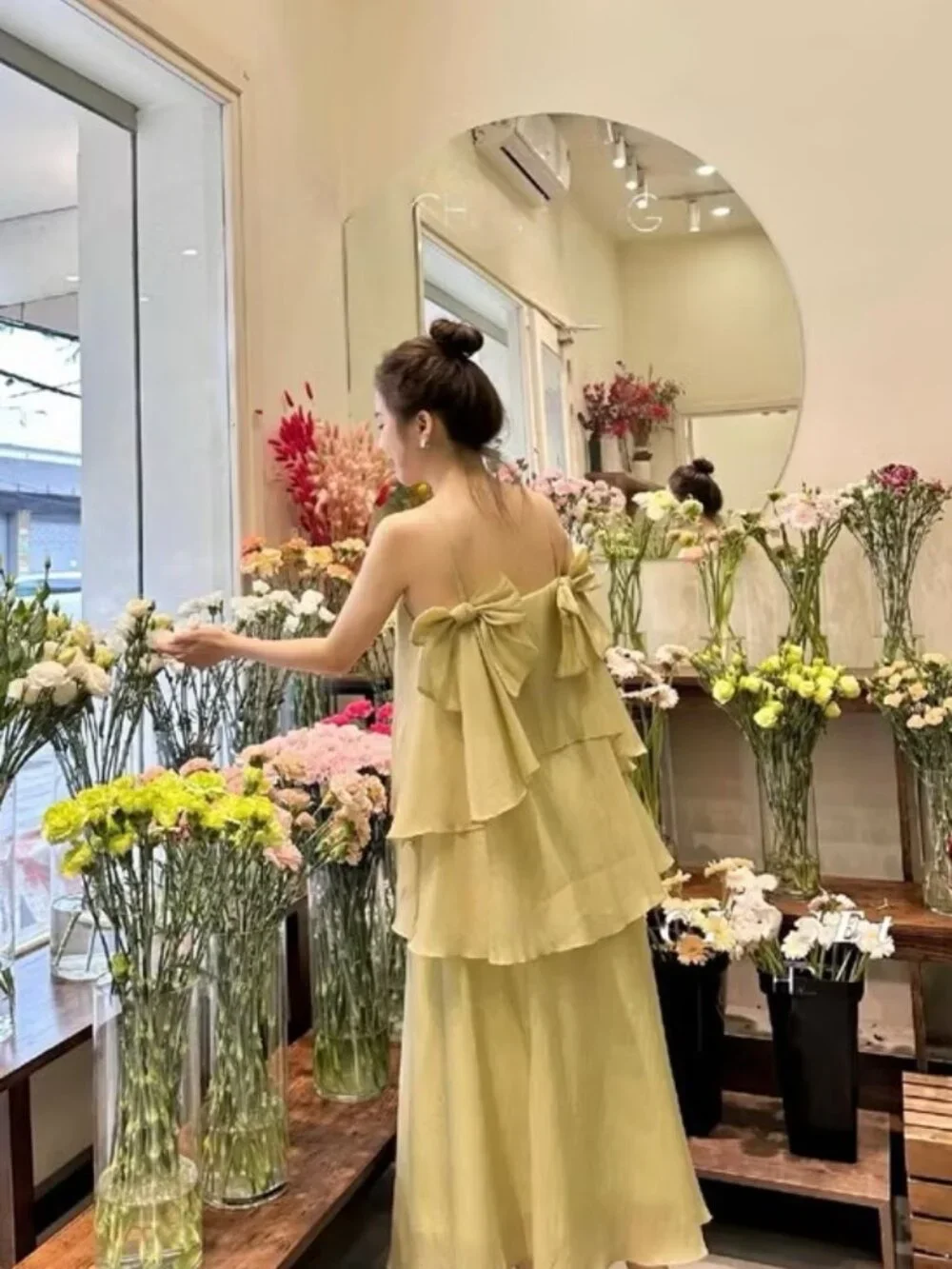Pistachio Green Tiered Bow 2-Piece Set (Maxi Skirt & Top)